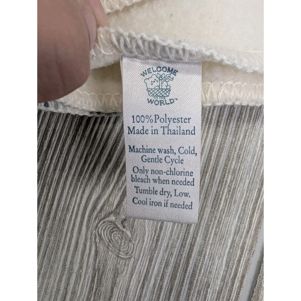 Welcome World BJT Blue Jean Teddy Bear‎ Fleece Baby Blanket Hearts Stars 32 x 42